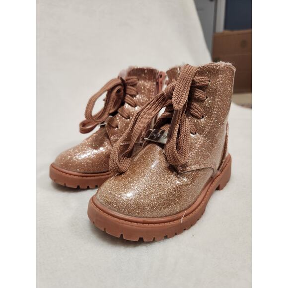 Pink Glitter toddler boots by Bebe size 6 - Picture 5 of 7